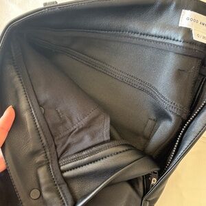 Good American Leather Pants, Straight Leg, Black, Size 25, New with Tags
